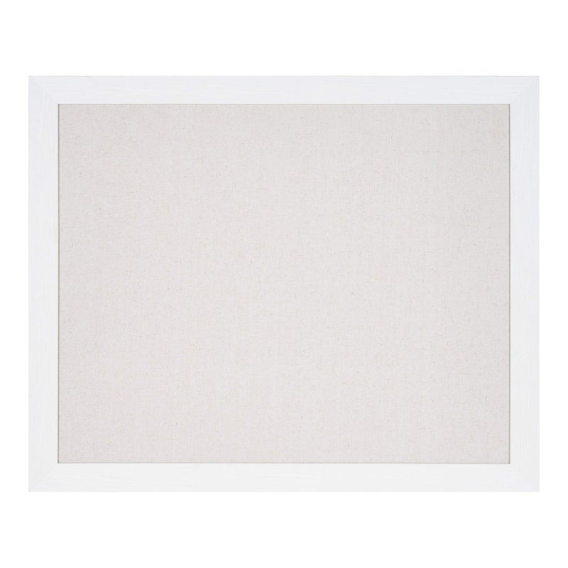 DesignOvation Beatrice Framed Linen Fabric Pinboard, 27x33, White, Rustic Wall Organization - Image 3